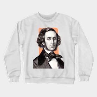 German Composer Felix Mendelssohn orange illustration Crewneck Sweatshirt